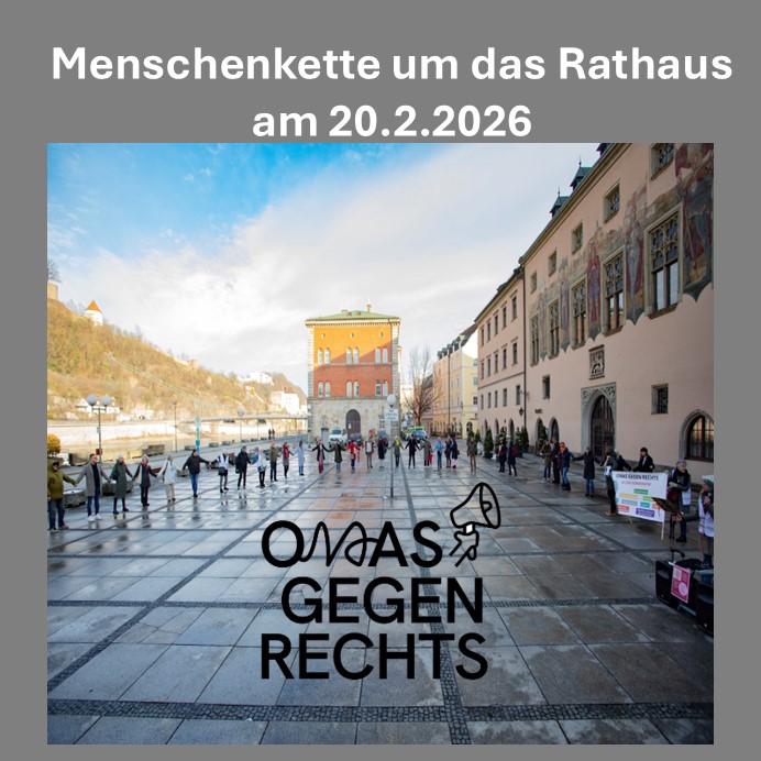 Menschenkette um das Rathaus am 20.02.2026