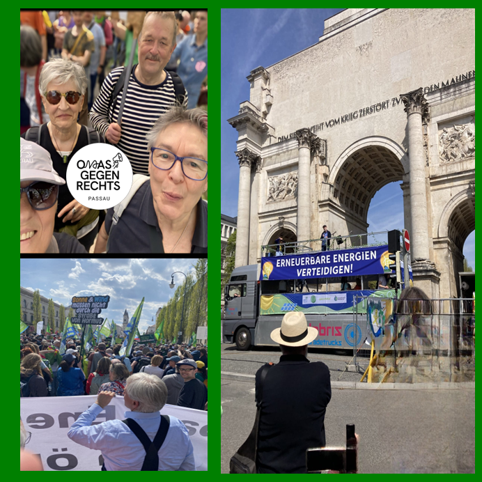 Collage mit Eindrücken der Klimademo in München